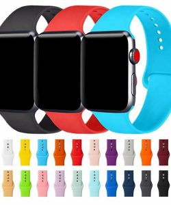 T500 ve Apple Watch 4/5/6 Akıllı Saat Silikon Kordon 42/44 mm