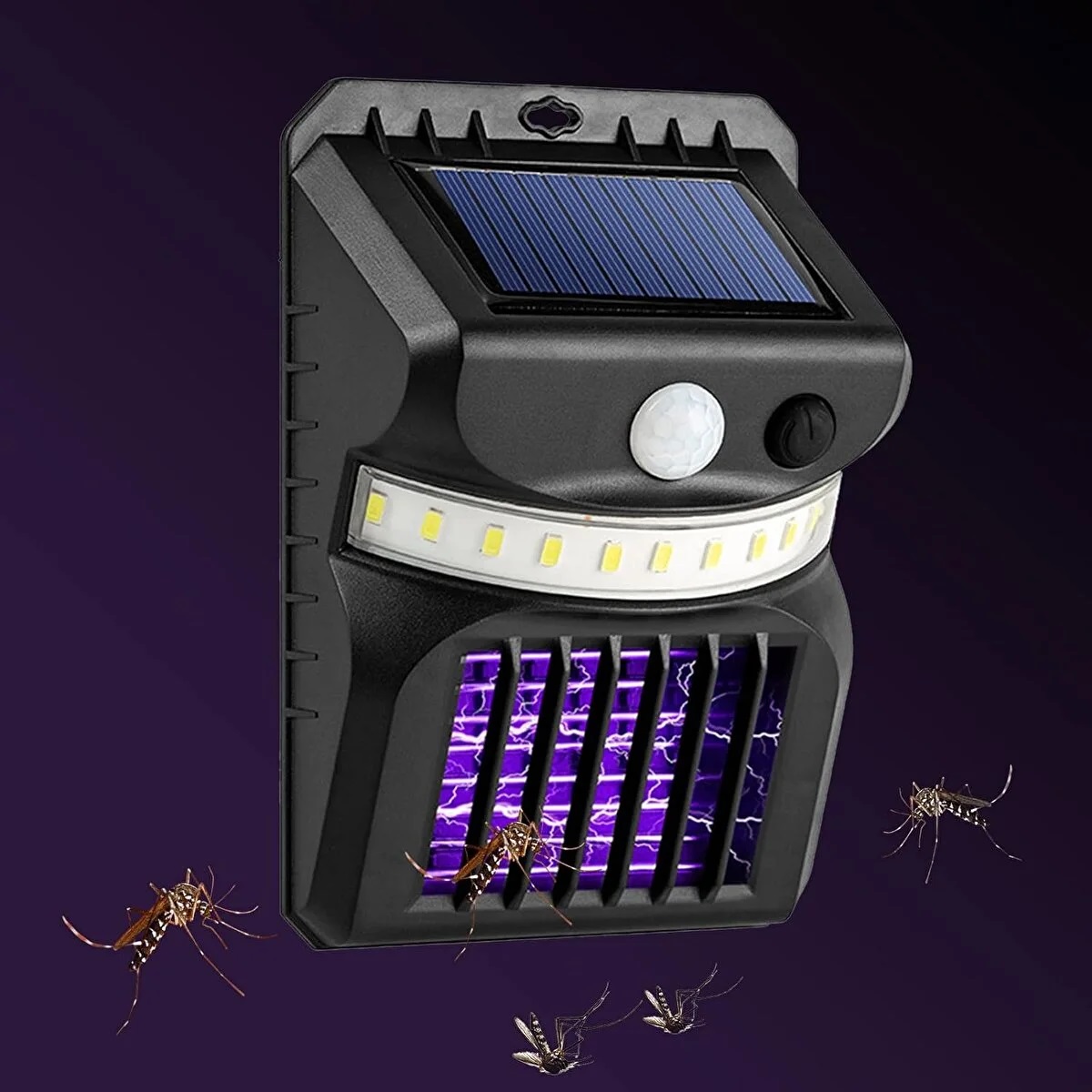 11 Ledli Solar Sensörlü Sinek Öldürücü Ve Duvar Aydınlatması - Görsel 5