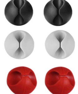 Yapışkanlı Kablo Sabitleyici Düzenleyici 6'lı Paket (2 Beyaz-2 Kırmızı-2 Siyah) MZ2023-38