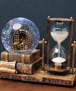 Dekoratif Kar Küresi ve Kum Saati GOLD