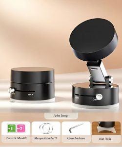 Mıknatıslı Katlanabilir Telefon Tutucu - Torpido ve Cam Uyumlu